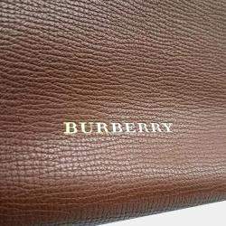 Burberry Brown Leather Banner Medium Satchel Bag
