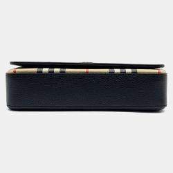 Burberry Black Leather Note Crossbody  Bag