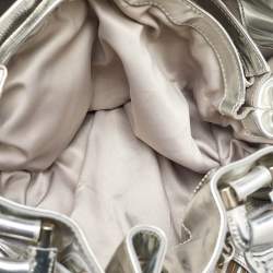 Burberry Silver/Beige Sliced Coated Canvas and Leather Large Beaton Tote