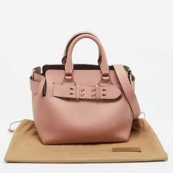 Burberry Old Rose Leather Small Belt Tote