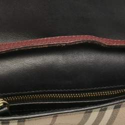Burberry Brown/Beige Haymarket PVC and Leather Loxley Crossbody Bag