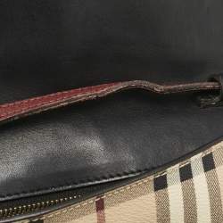 Burberry Brown/Beige Haymarket PVC and Leather Loxley Crossbody Bag