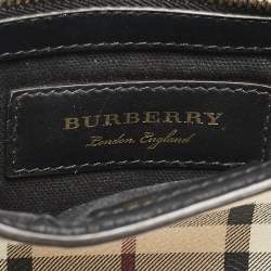 Burberry Brown/Beige Haymarket PVC and Leather Loxley Crossbody Bag