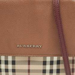 Burberry Brown/Beige Haymarket PVC and Leather Loxley Crossbody Bag