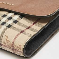 Burberry Brown/Beige Haymarket PVC and Leather Loxley Crossbody Bag
