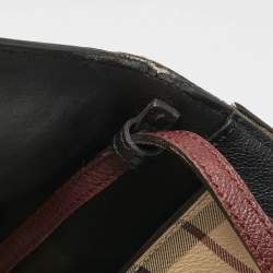 Burberry Brown/Beige Haymarket PVC and Leather Loxley Crossbody Bag