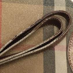 Burberry Metallic Shimmer Nova Check Canvas and Leather Byron Tote