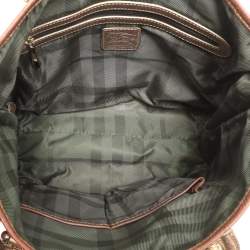 Burberry Metallic Shimmer Nova Check Canvas and Leather Byron Tote