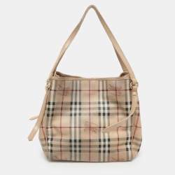 Burberry Beige Haymarket Coated Canvas and Leather Canterbury Tote
