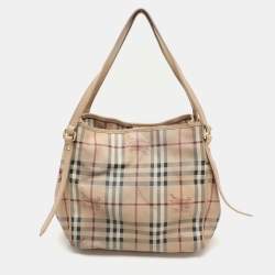 Burberry Beige Haymarket Coated Canvas and Leather Canterbury Tote