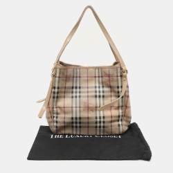 Burberry Beige Haymarket Coated Canvas and Leather Canterbury Tote