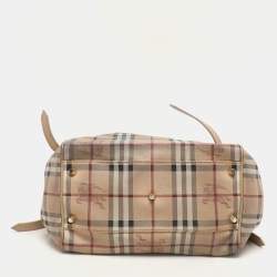 Burberry Beige Haymarket Coated Canvas and Leather Canterbury Tote