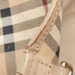Burberry Beige Haymarket Coated Canvas and Leather Canterbury Tote