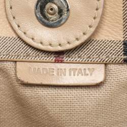 Burberry Beige Haymarket Coated Canvas and Leather Canterbury Tote