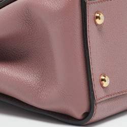 مملوكة مسبقًا Burberry Burgundy Grained Leather Small Buckle Tote