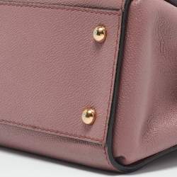 مملوكة مسبقًا Burberry Burgundy Grained Leather Small Buckle Tote