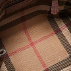 مملوكة مسبقًا Burberry Burgundy Grained Leather Small Buckle Tote