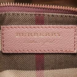 مملوكة مسبقًا Burberry Burgundy Grained Leather Small Buckle Tote