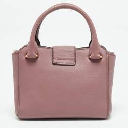 مملوكة مسبقًا Burberry Burgundy Grained Leather Small Buckle Tote