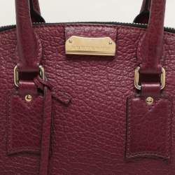 Burberry Burgundy Embossed Leather Medium Orchard Bowler Bag