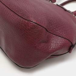 Burberry Burgundy Embossed Leather Medium Orchard Bowler Bag