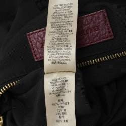 Burberry Burgundy Embossed Leather Medium Orchard Bowler Bag