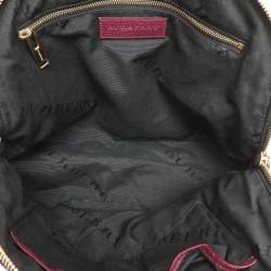Burberry Burgundy Embossed Leather Medium Orchard Bowler Bag