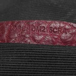 Burberry Burgundy Embossed Leather Medium Orchard Bowler Bag
