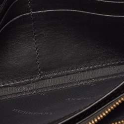 Burberry Beige/Black House Check Canvas and Leather Flap Continental Wallet