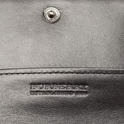 Burberry Black Novacheck Coated Canvas and Patent Leather Penrose Continental Wallet 