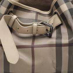 Burberry Beige Smoked Check PVC and Leather Walden Hobo
