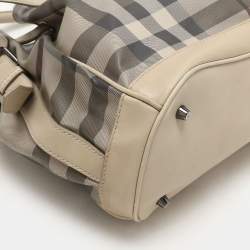 Burberry Beige Smoked Check PVC and Leather Walden Hobo