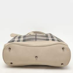Burberry Beige Smoked Check PVC and Leather Walden Hobo