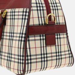 Burberry Beige Bordeaux Check Handbag