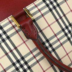 Burberry Beige Bordeaux Check Handbag