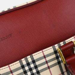 Burberry Beige Bordeaux Check Handbag