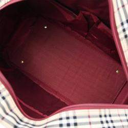Burberry Beige Bordeaux Check Handbag