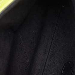 Pre Owned Burberry Neon Yellow Leather Small Burleigh Shoulder Bag