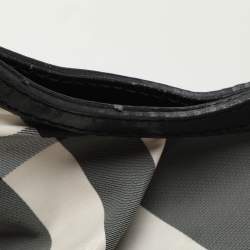 Burberry Grey/Black  Beat Check Nylon and Patent Leather Studded Hobo