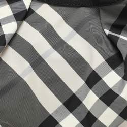 Burberry Grey/Black  Beat Check Nylon and Patent Leather Studded Hobo