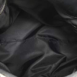 Burberry Grey/Black  Beat Check Nylon and Patent Leather Studded Hobo