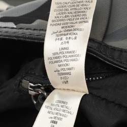 Burberry Grey/Black  Beat Check Nylon and Patent Leather Studded Hobo