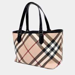 Burberry Beige/Black PVC Shopper Bag
