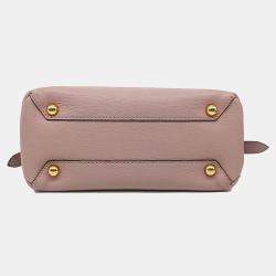 Pre Owned Burberry Pink Leather Camberley Small Tote Bag