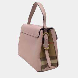 Pre Owned Burberry Pink Leather Camberley Small Tote Bag