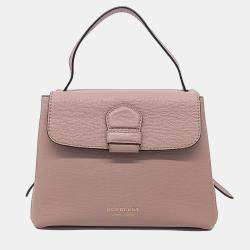 Pre Owned Burberry Pink Leather Camberley Small Tote Bag