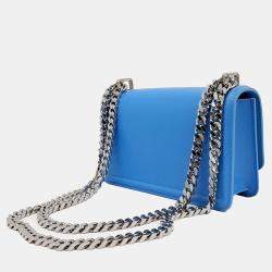 Burberry Blue Leather TB mini chain shoulder bag
