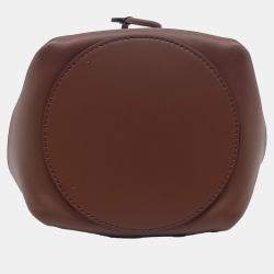 Burberry Brown Leather Monogram Motif Leather Bucket Bag