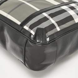 Burberry Black/Charcoal Check Nylon Medium Marlow Tote