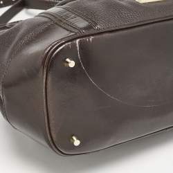 Burberry Choco Brown Leather Shoulder Bag